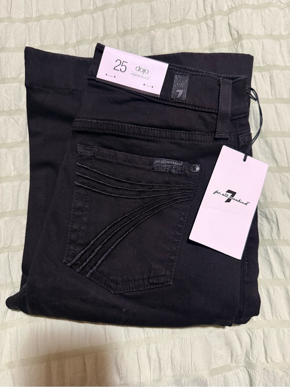 7 For All Mankind Black Dojo Skinny Jeans